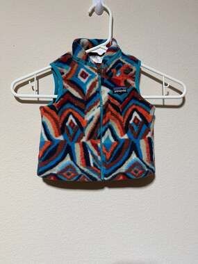 Patagonia Baby Synchilla Fleece Full Zip Vest Southwestern Aztec Print 6-12M